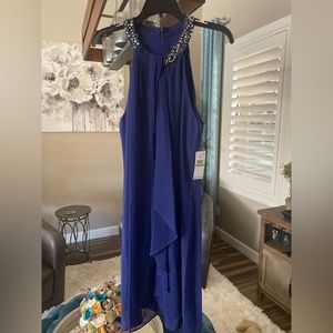 Beaded neck chiffon Dress:  BRAND NEW WITH TAGS NEVER WORN